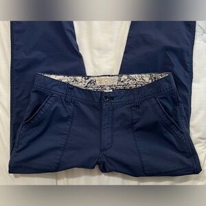 EDDIE BAUER dark blue cotton blend wide leg pants with side and back pockets